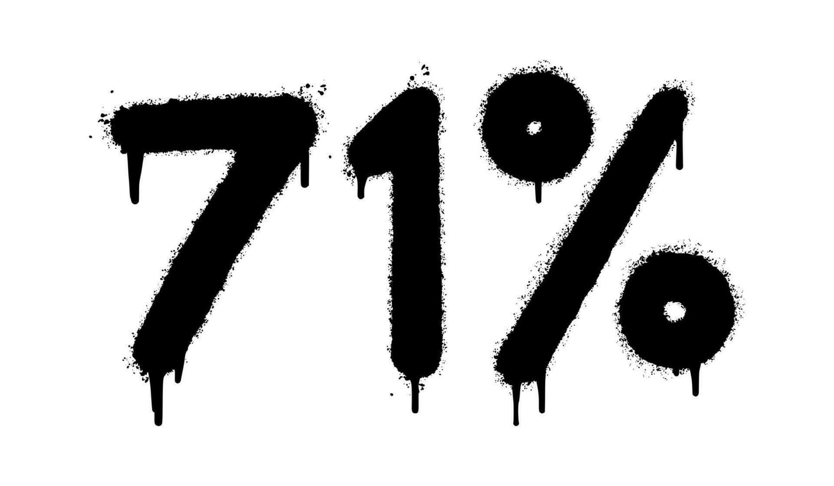 verstuiven geschilderd graffiti 71 procent gespoten geïsoleerd met een wit achtergrond. vector