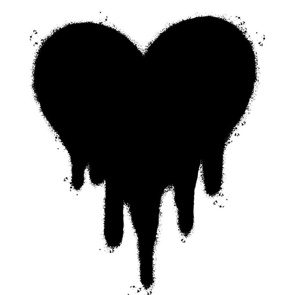 verstuiven geschilderd graffiti smelten hart icoon gespoten geïsoleerd met een wit achtergrond. vector