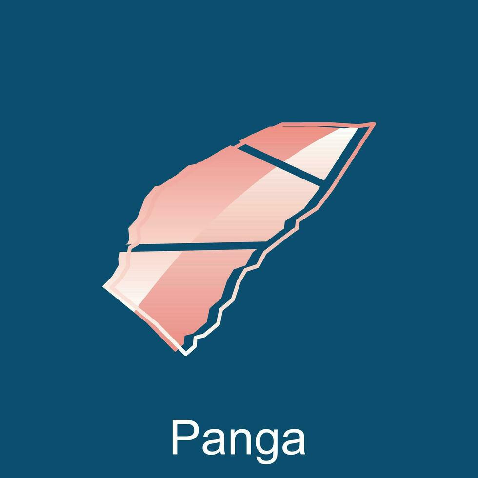kaart stad van panga, wereld kaart Internationale vector sjabloon met schets grafisch schetsen stijl Aan wit achtergrond