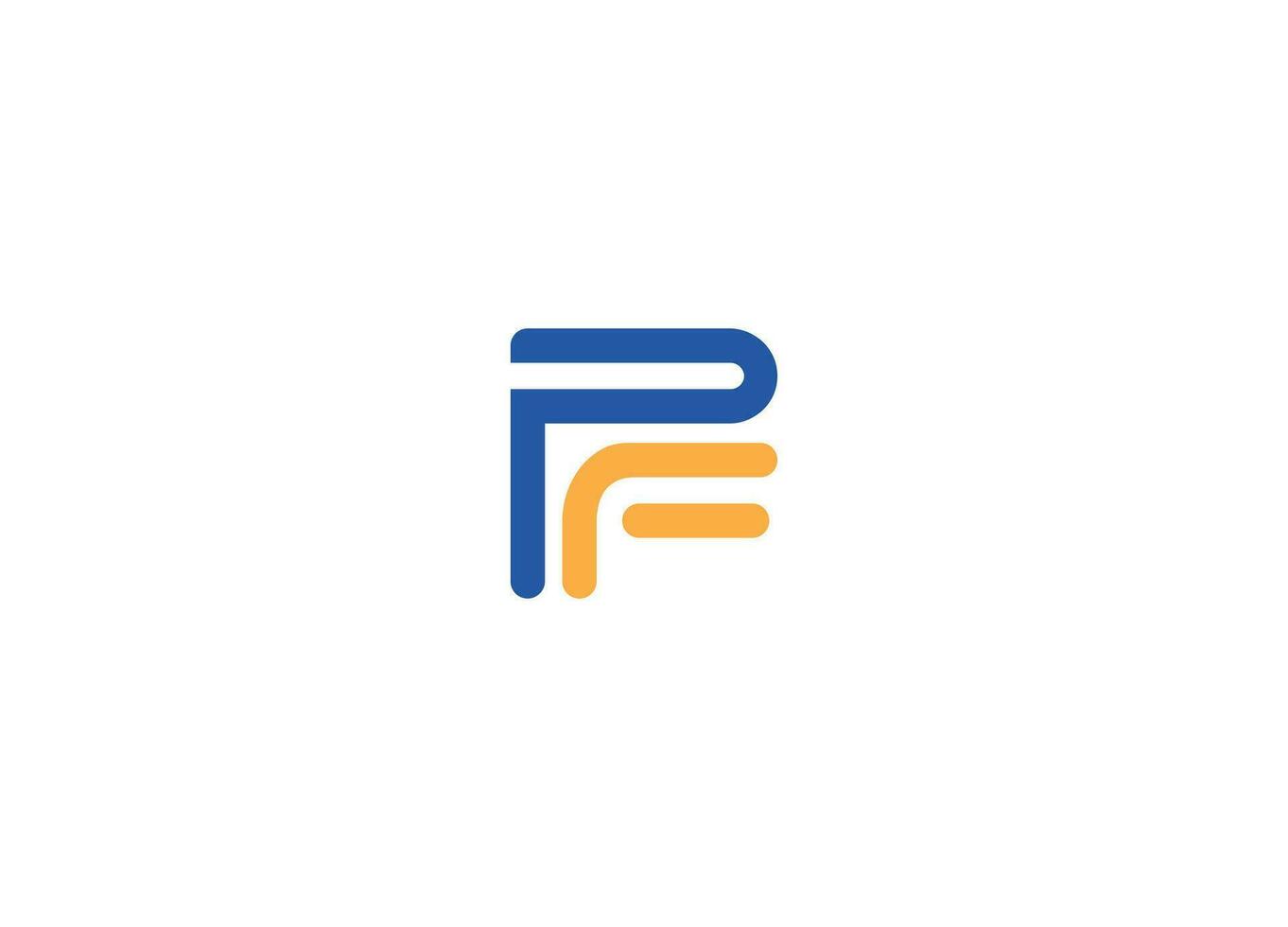 pf brief logo ontwerp met creatief modern vector icoon sjabloon