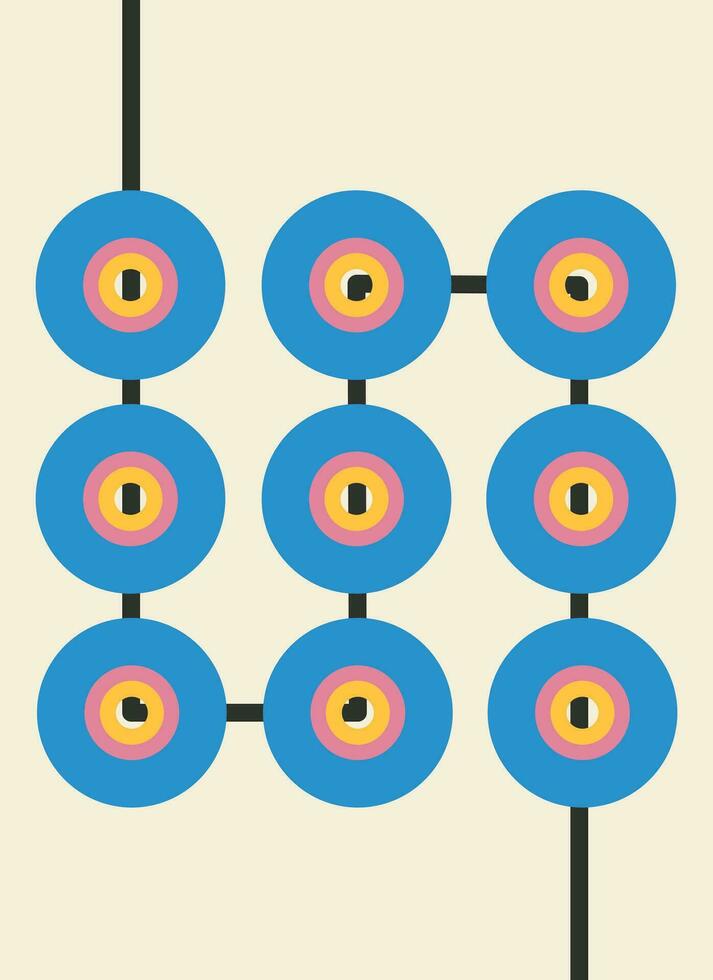 abstract poster met cirkels en lijnen vector illustratie