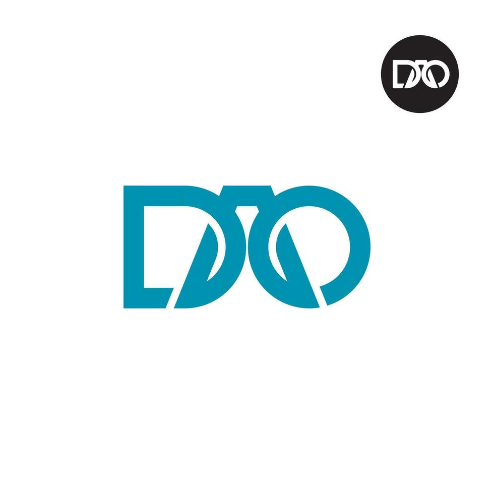 brief dao monogram logo ontwerp vector