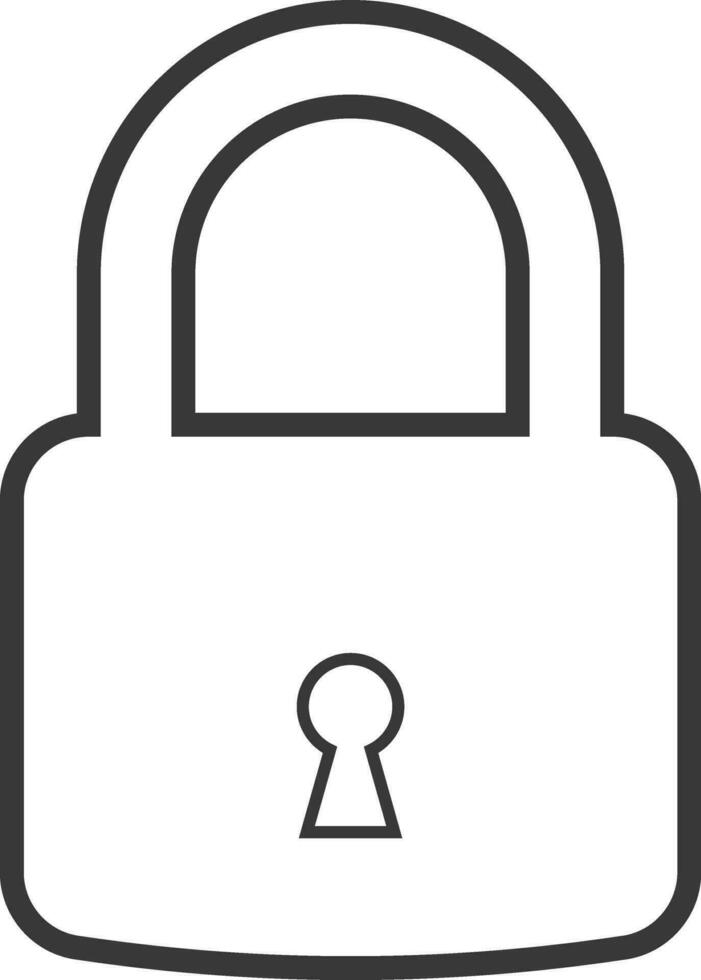 dichtbij schets hangslot icoon. op slot en slot . veiligheid symbool voor uw web plaats ontwerp, logo, app. veiligheid bescherming vector