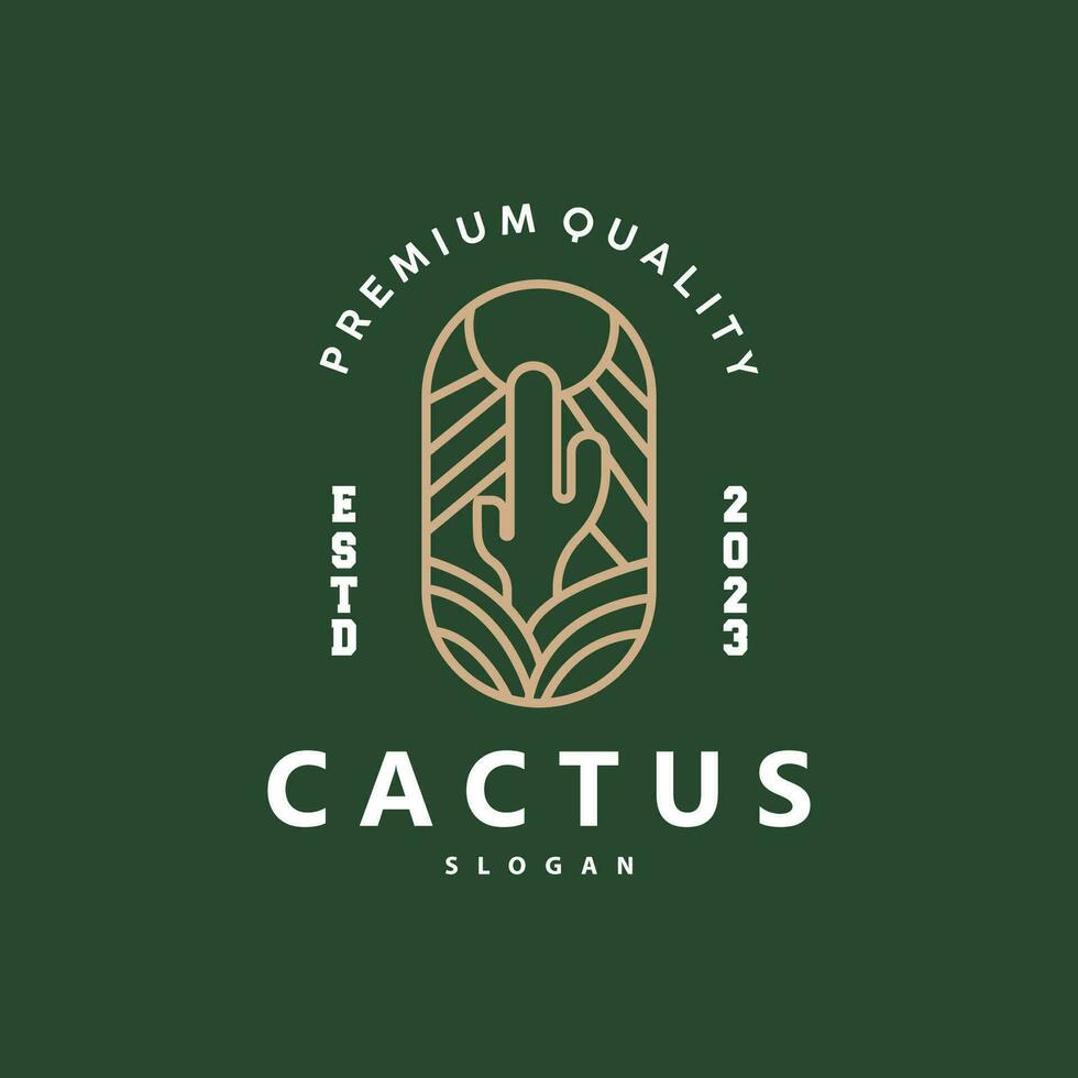 cactus logo, woestijn groen fabriek vector ontwerp vector illustratie