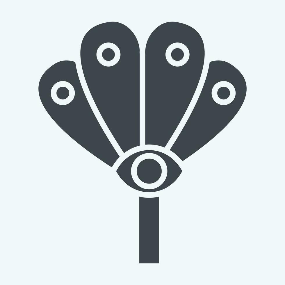 icoon fan. verwant naar inheems mensen symbool. glyph stijl. gemakkelijk ontwerp bewerkbaar. gemakkelijk illustratie vector