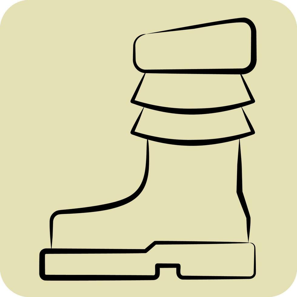 icoon schoenen. verwant naar inheems mensen symbool. hand- getrokken stijl. gemakkelijk ontwerp bewerkbaar. gemakkelijk illustratie vector