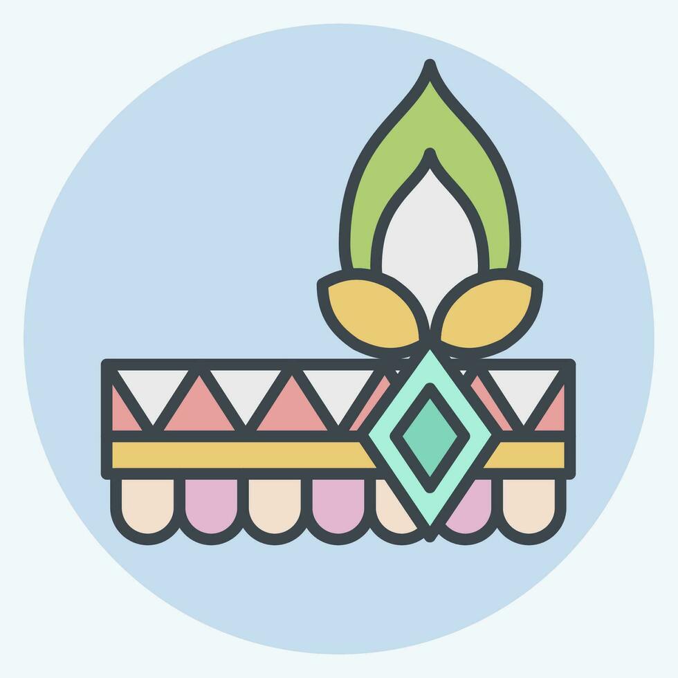 icoon boho hoofdband. verwant naar inheems mensen symbool. kleur maat stijl. gemakkelijk ontwerp bewerkbaar. gemakkelijk illustratie vector