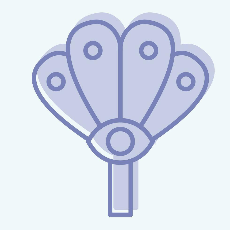 icoon fan. verwant naar inheems mensen symbool. twee toon stijl. gemakkelijk ontwerp bewerkbaar. gemakkelijk illustratie vector