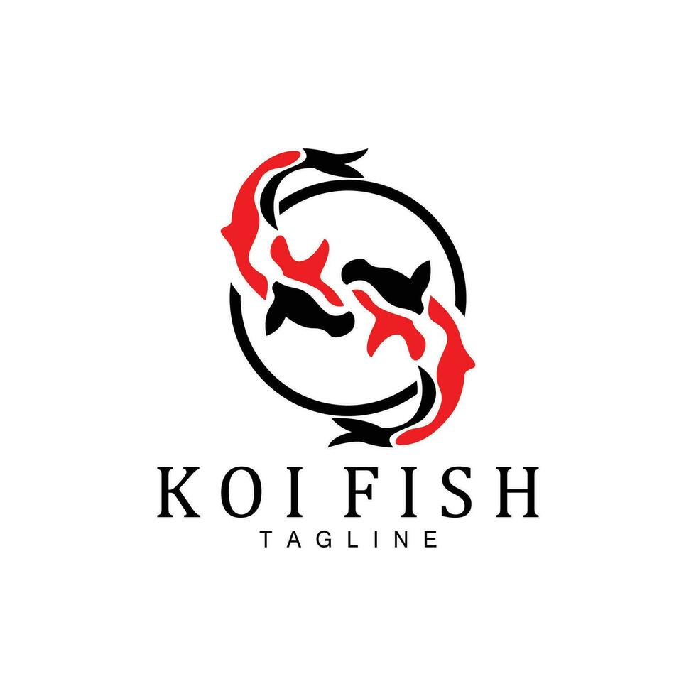 koi vis logo ontwerp, Chinese Lucky en triomf sier- vis vector, bedrijf merk goud vis icoon vector