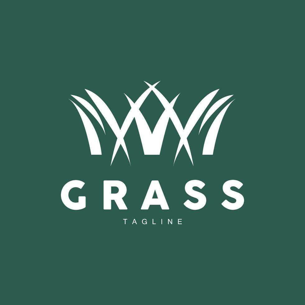 groen gras logo ontwerp, boerderij landschap illustratie, natuurlijk landschap vector