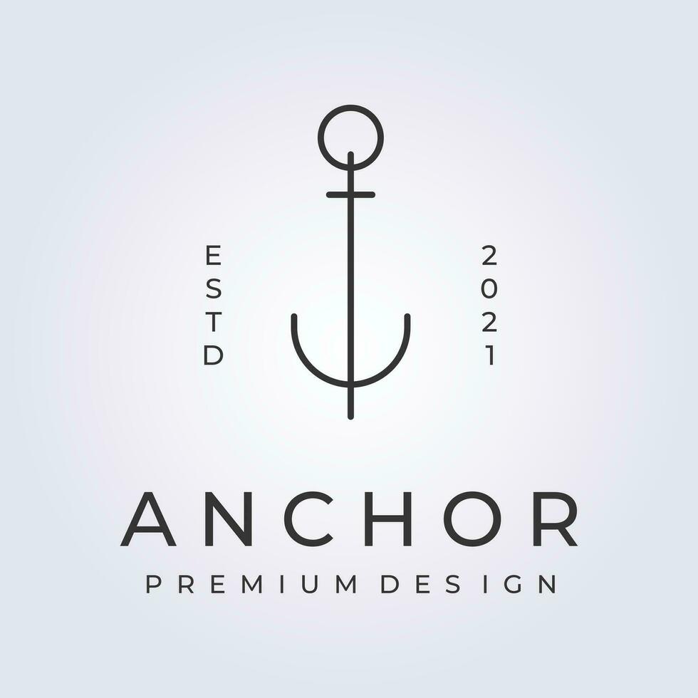 nautische anker logo icoon symbool lijn kunst marinier teken sjabloon achtergrond vector illustratie ontwerp