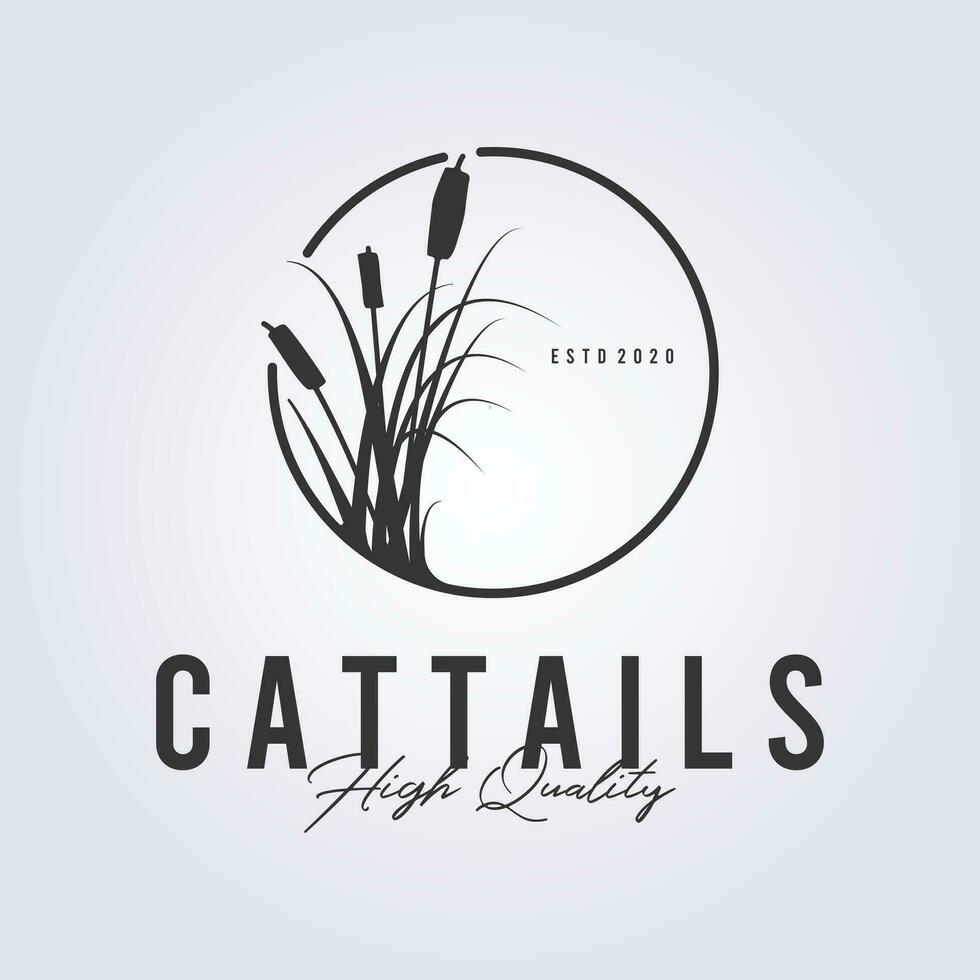 cattails logo wijnoogst icoon symbool vector illustratie ontwerp