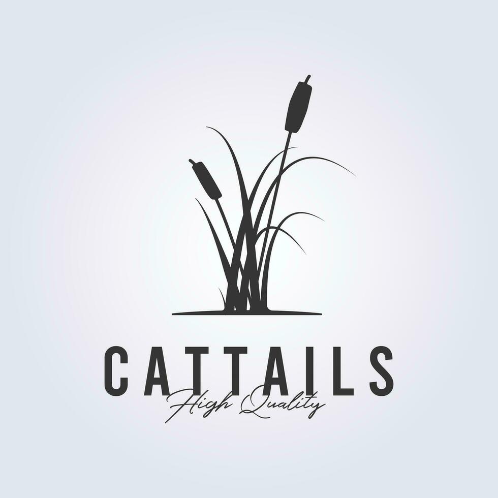 cattails logo wijnoogst icoon symbool vector illustratie ontwerp