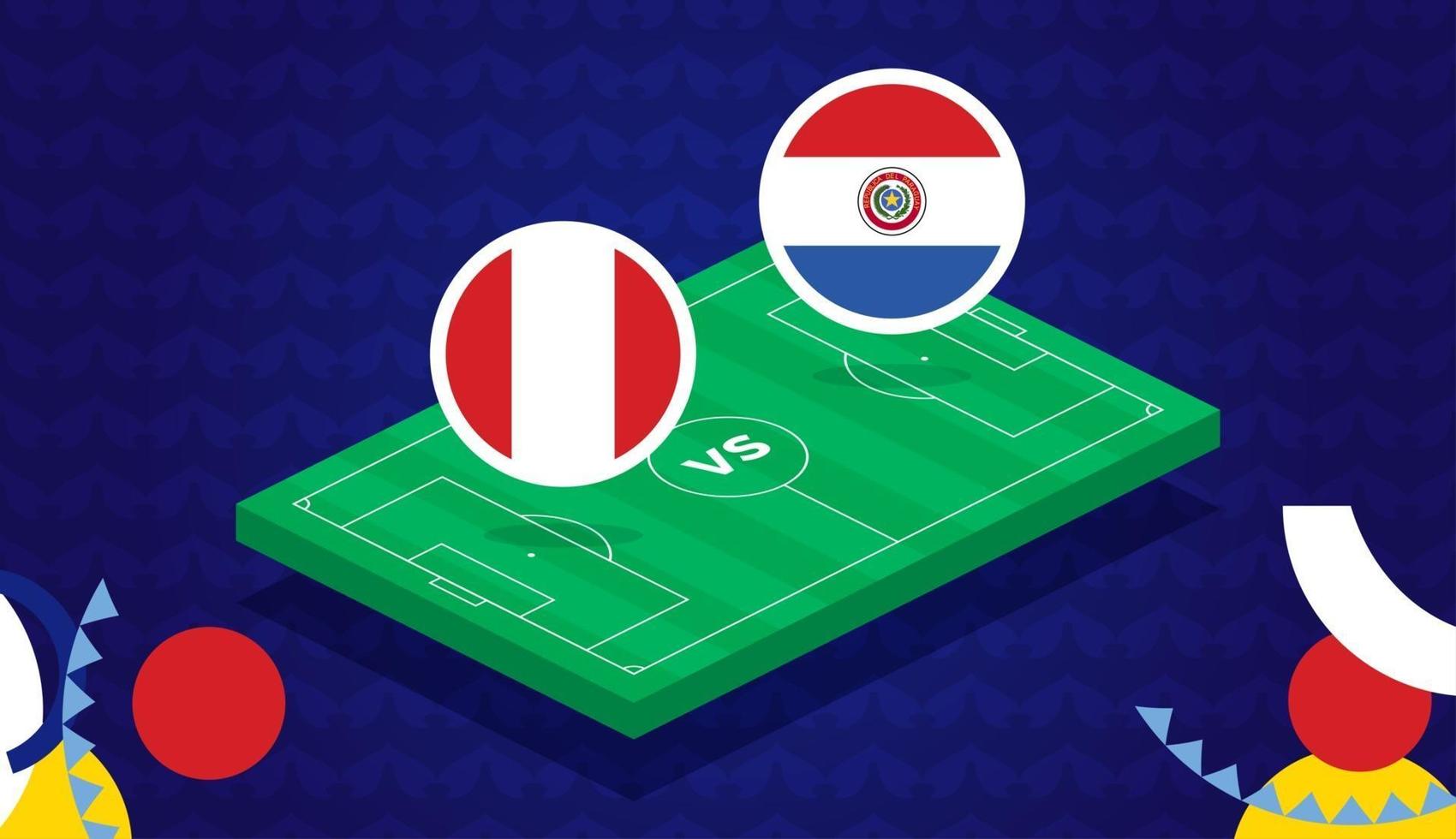 Peru vs Paraguay match vector illustratie voetbal 2021 kampioenschap