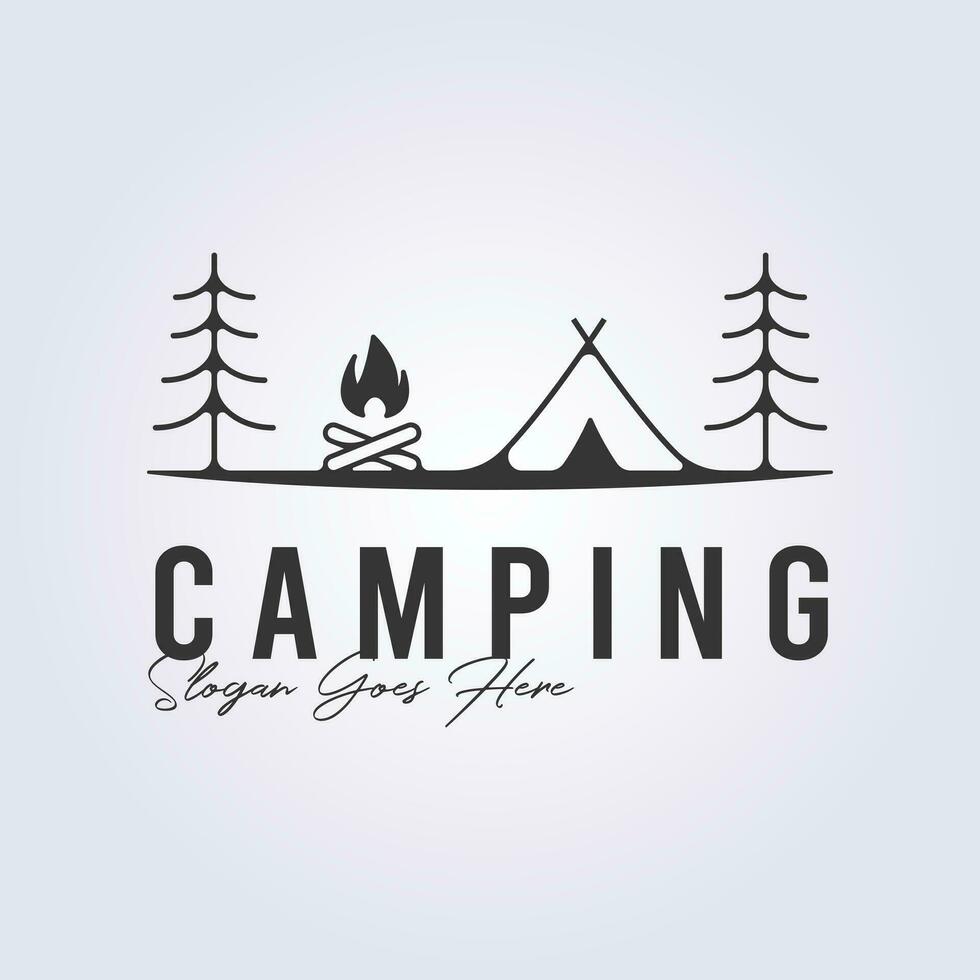 nacht camping logo insigne sticker icoon symbool vector illustratie ontwerp