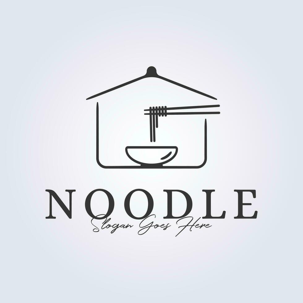 noodle logo lijn kunst icoon symbool sjabloon grafisch achtergrond vector illustratie ontwerp