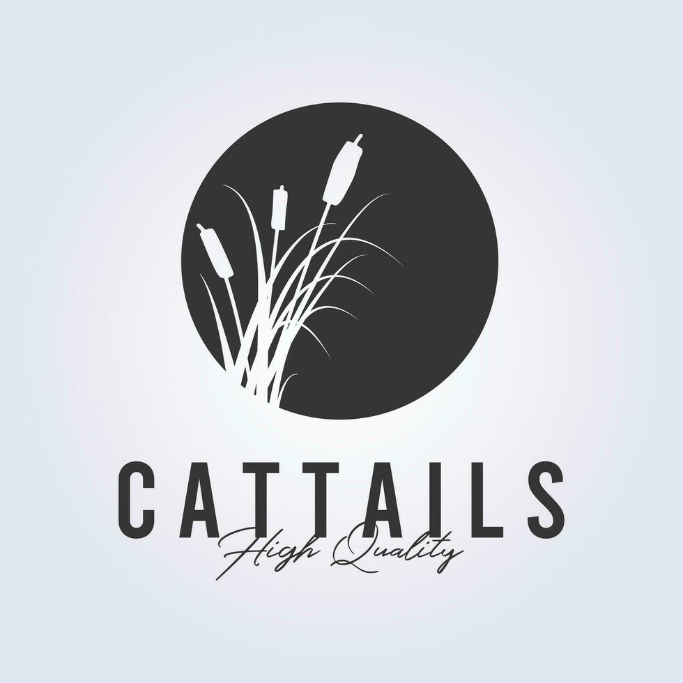 cattails logo wijnoogst icoon symbool vector illustratie ontwerp