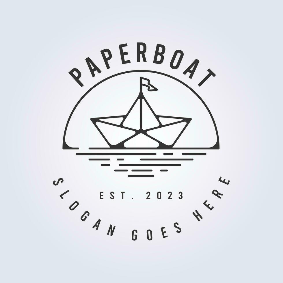 papier boot lijn kunst vector logo illustratie ontwerp