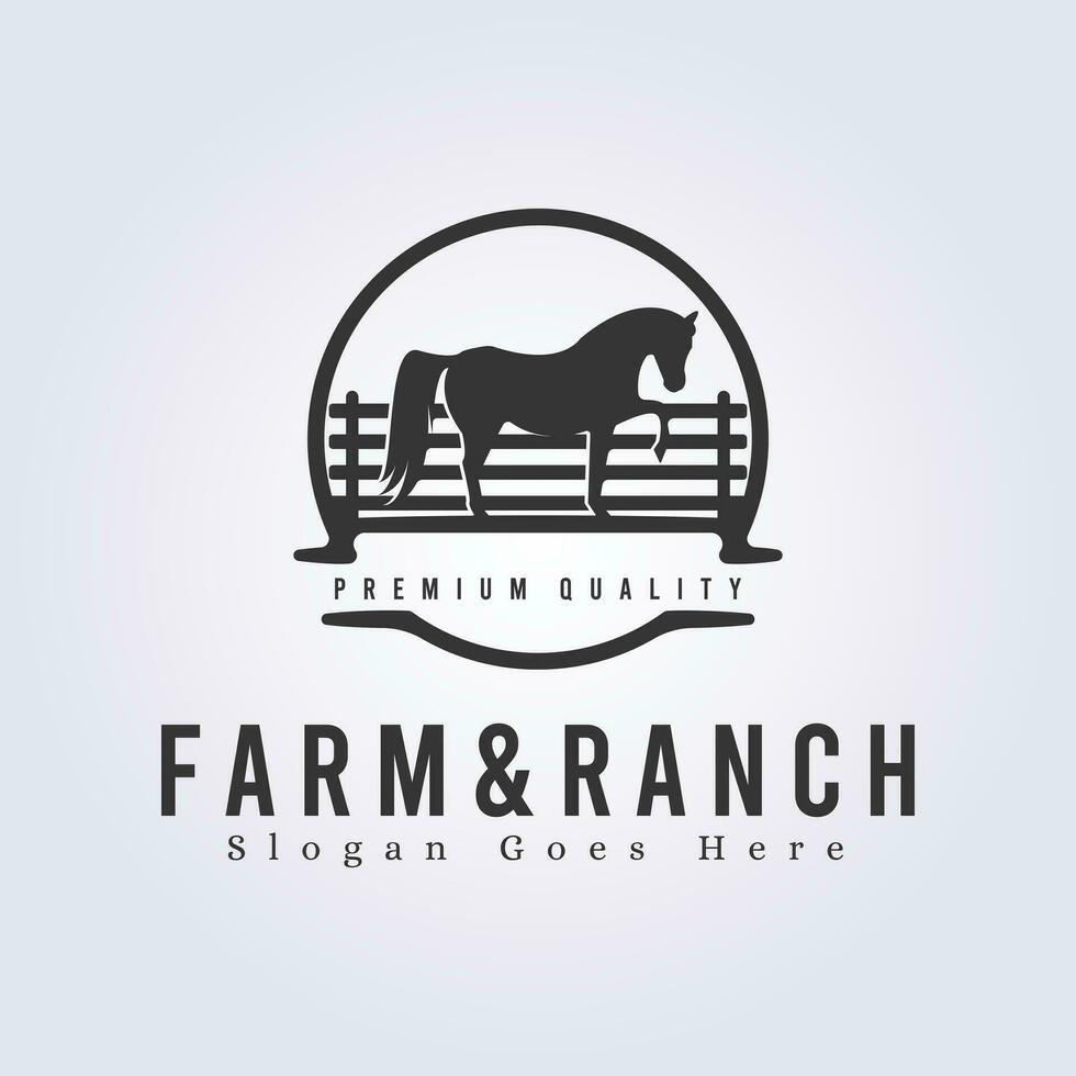 logo van boerderij en boerderij vector illustratie paard icoon symbool sjabloon ontwerp