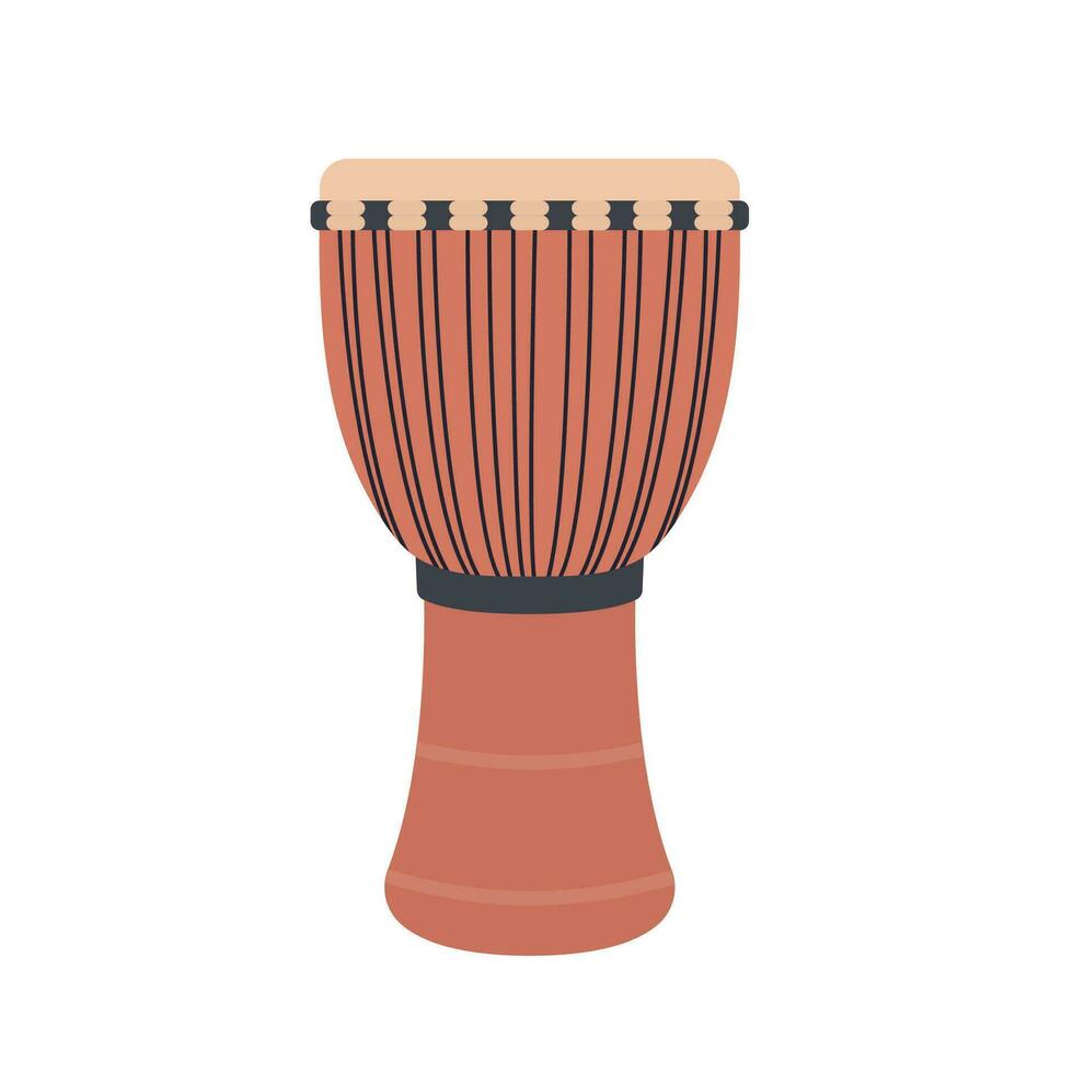 djembe trommel vlak illustratie. schoon icoon ontwerp element Aan geïsoleerd wit achtergrond vector