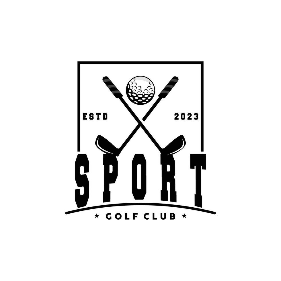golf logo, bal spel sport club team golf, spel toernooi ontwerp, symbool sjabloon illustratie vector