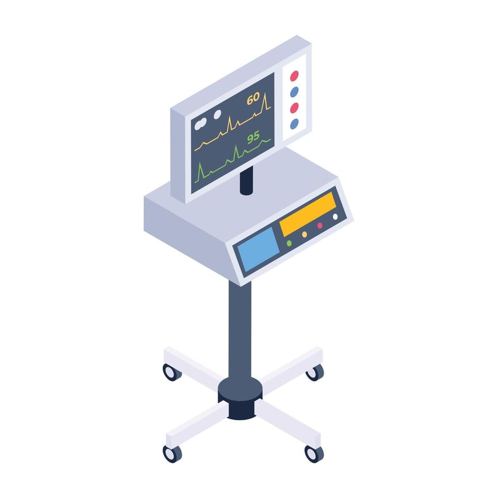 ekg machine hartelektrogram vector