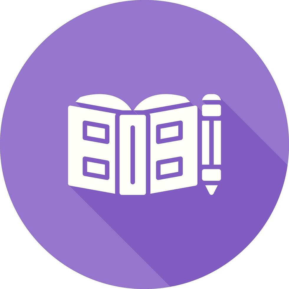 Open boek met pen vector icoon
