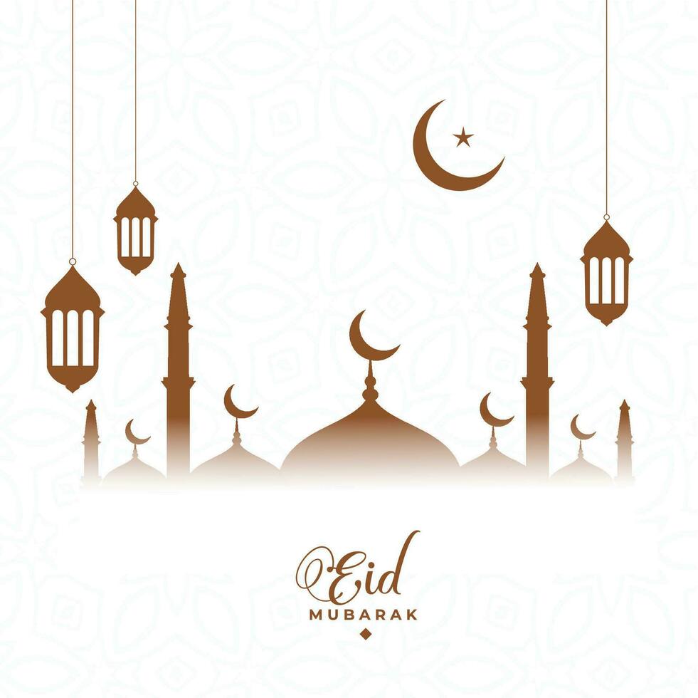 Islamitisch eid al-fitr met moskee illustratie mooi achtergrond vector