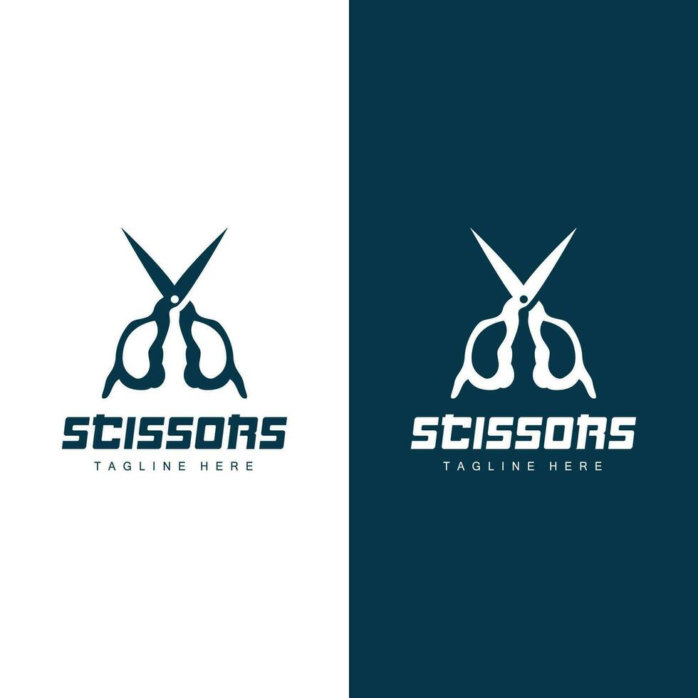 schaar logo, snijdend gereedschap vector, kapperszaak scheermes schaar gemakkelijk ontwerp, illustratie sjabloon icoon vector