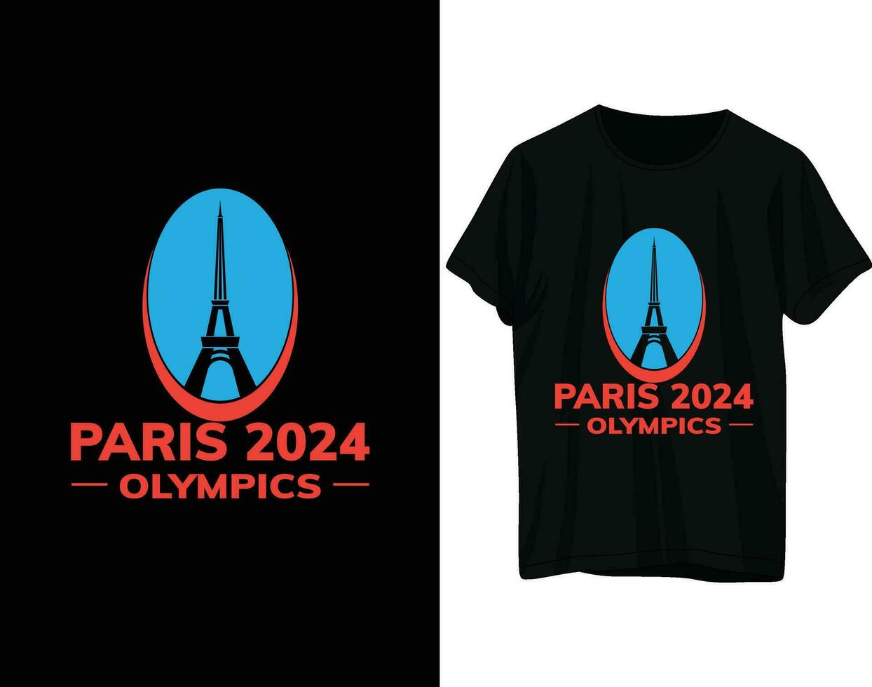 Parijs Olympische Spelen 2024 t-shirt ontwerp vector