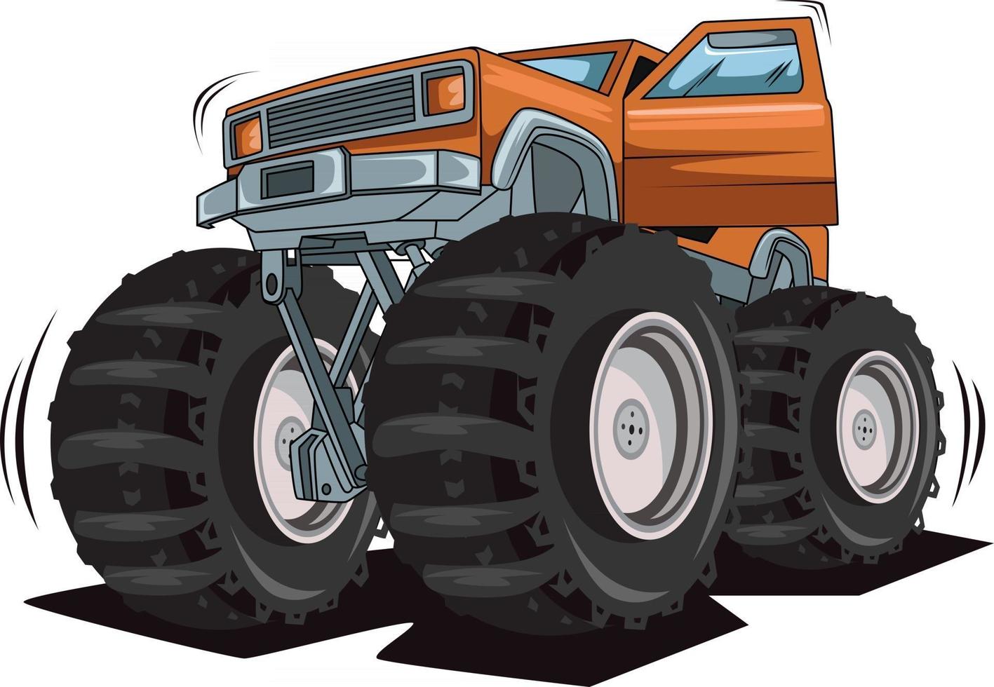 monster truck open de deur vector