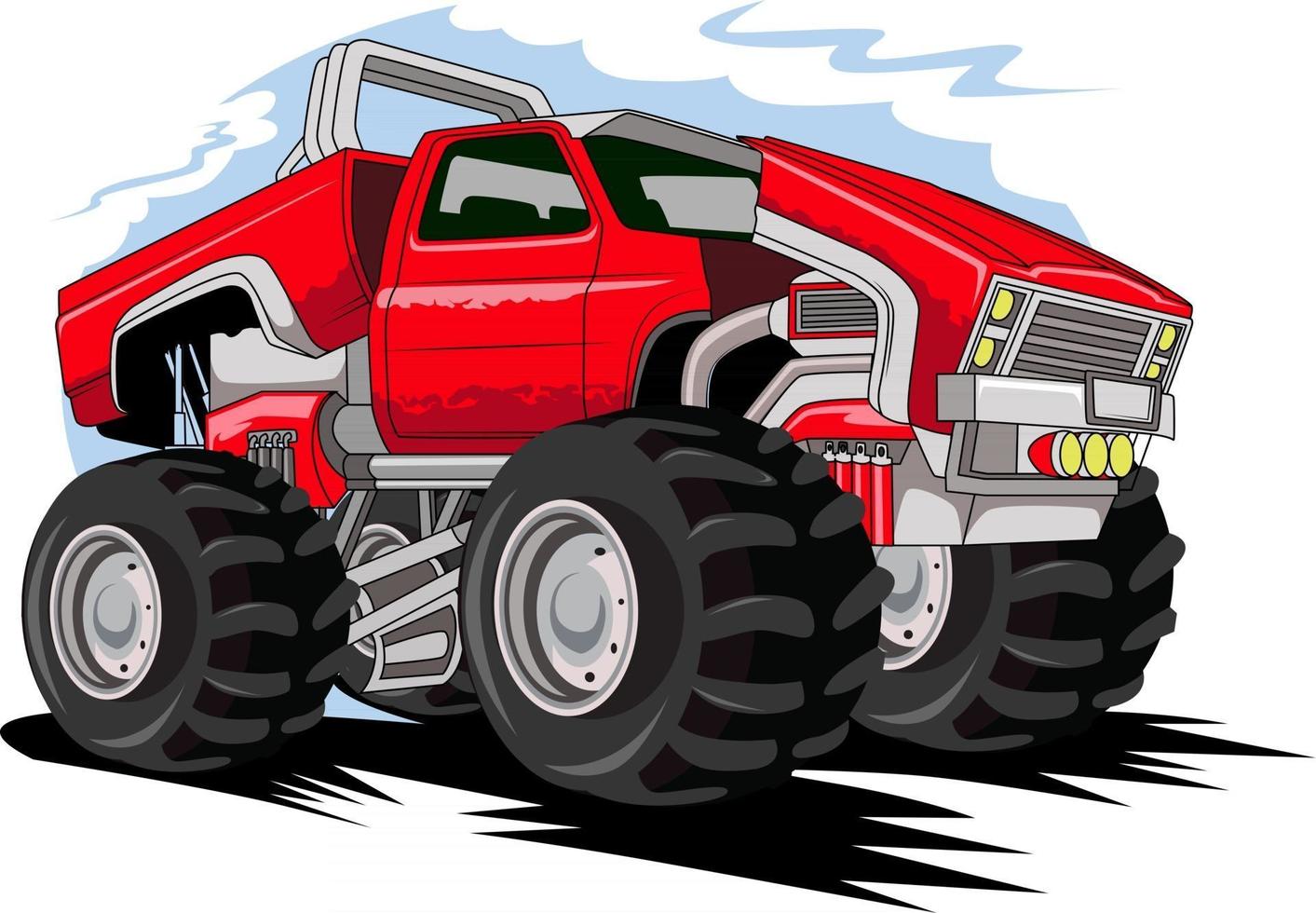 rode monster truck modificatie vector