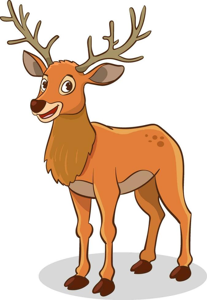 tekenfilm illustratie van schattig hert dier mascotte karakter vector