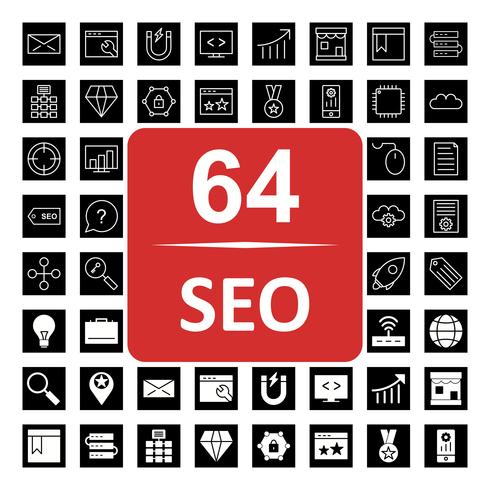 Set van Vector SEO Search Engine Optimization pictogrammen