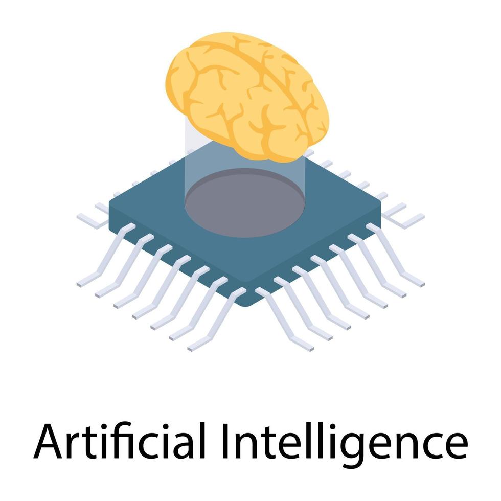 hersenprocessor concepten vector