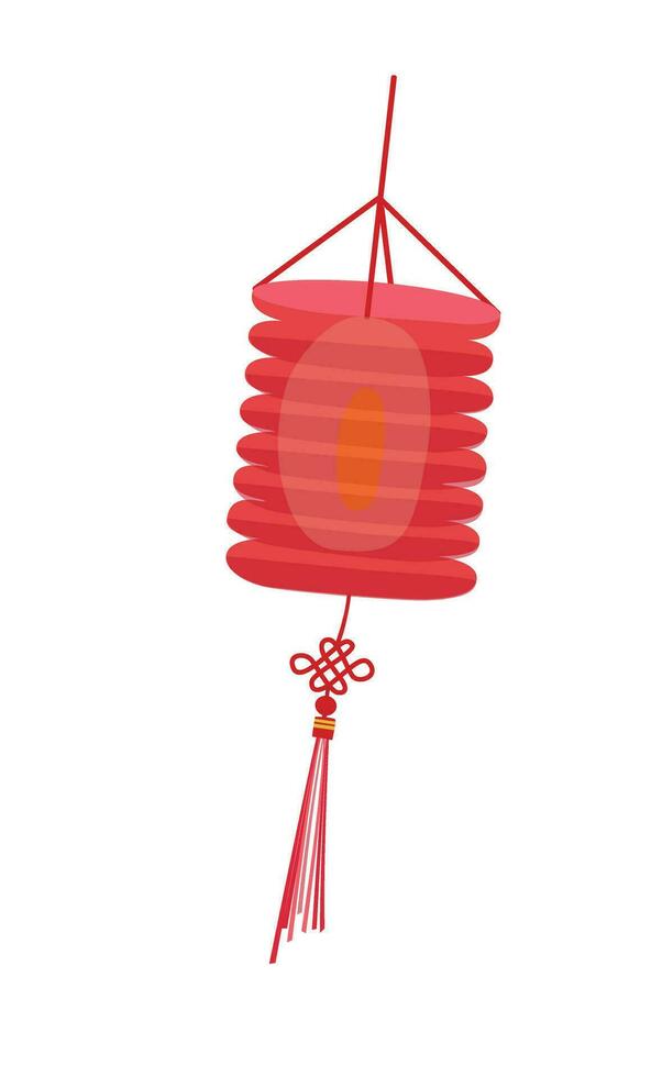 papier lantaarn vector illustratie. midden herfst festival concept. traditioneel Chinese of Aziatisch lantaarn. handgemaakt papier lamp. vlak vector in tekenfilm stijl geïsoleerd Aan wit achtergrond.