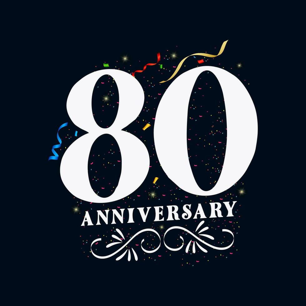 80 verjaardag luxueus gouden kleur 80 jaren verjaardag viering logo ontwerp sjabloon vector