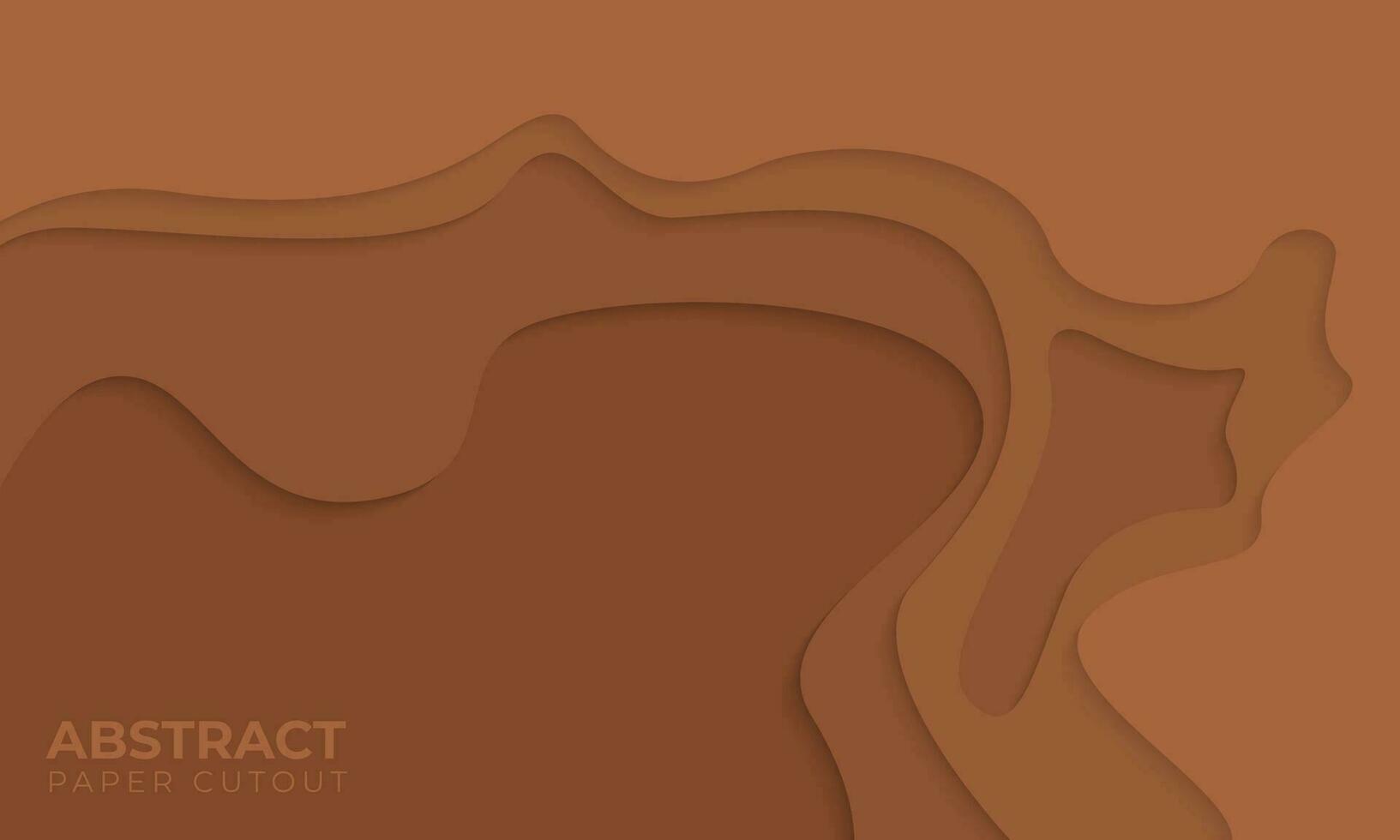 bruin abstract achtergrond sjabloon met papier besnoeiing concept. vloeistof Golf samenstelling met leeg ruimte vector