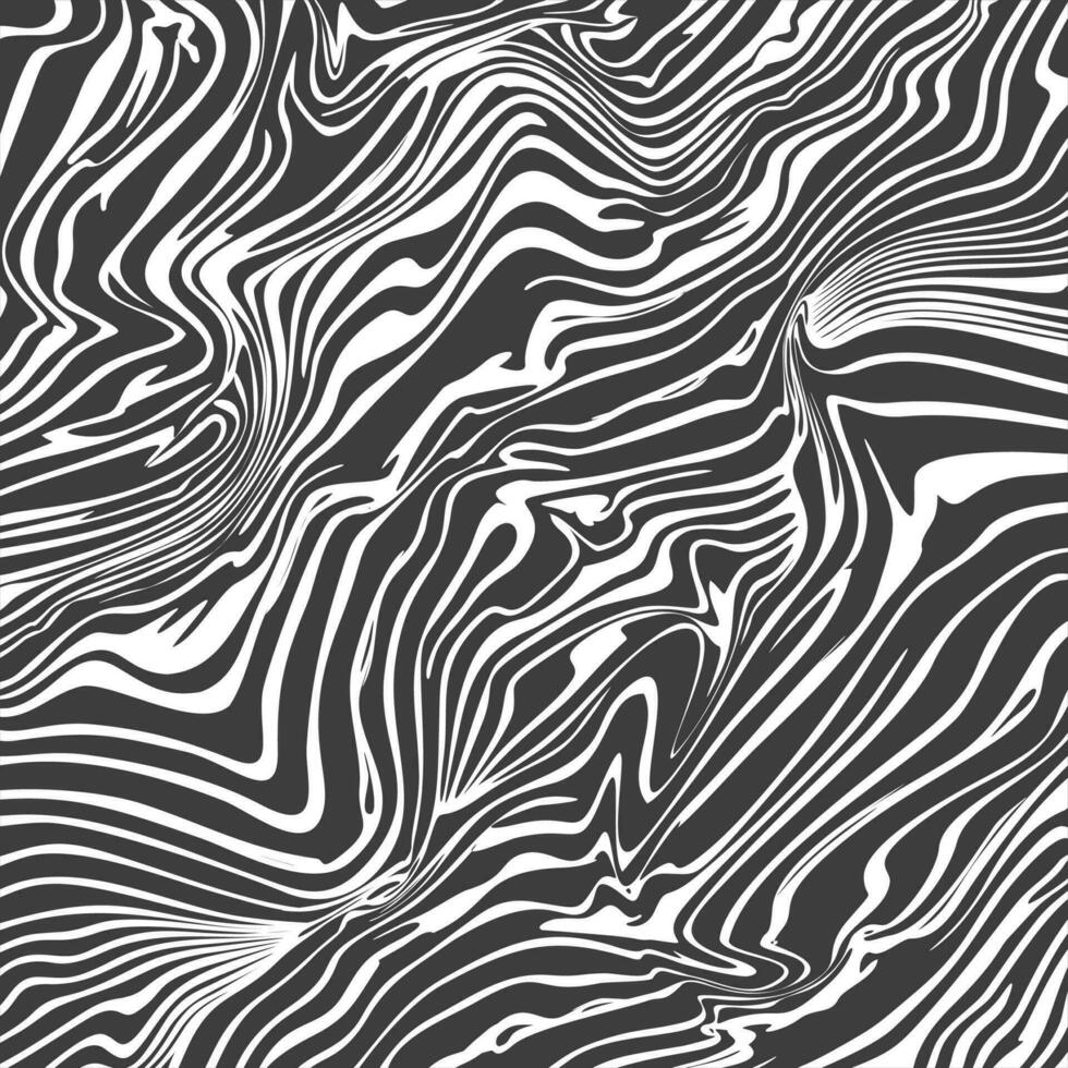 optisch psychedelisch kolken met monochroom vloeistof stromen. vector illustratie