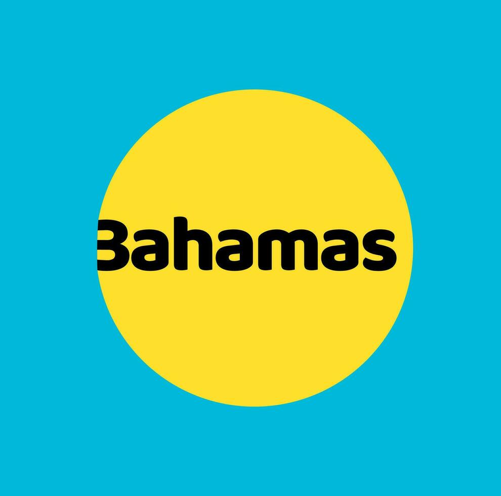 Bahamas land naam vector belettering met nationaal vlag kleur.