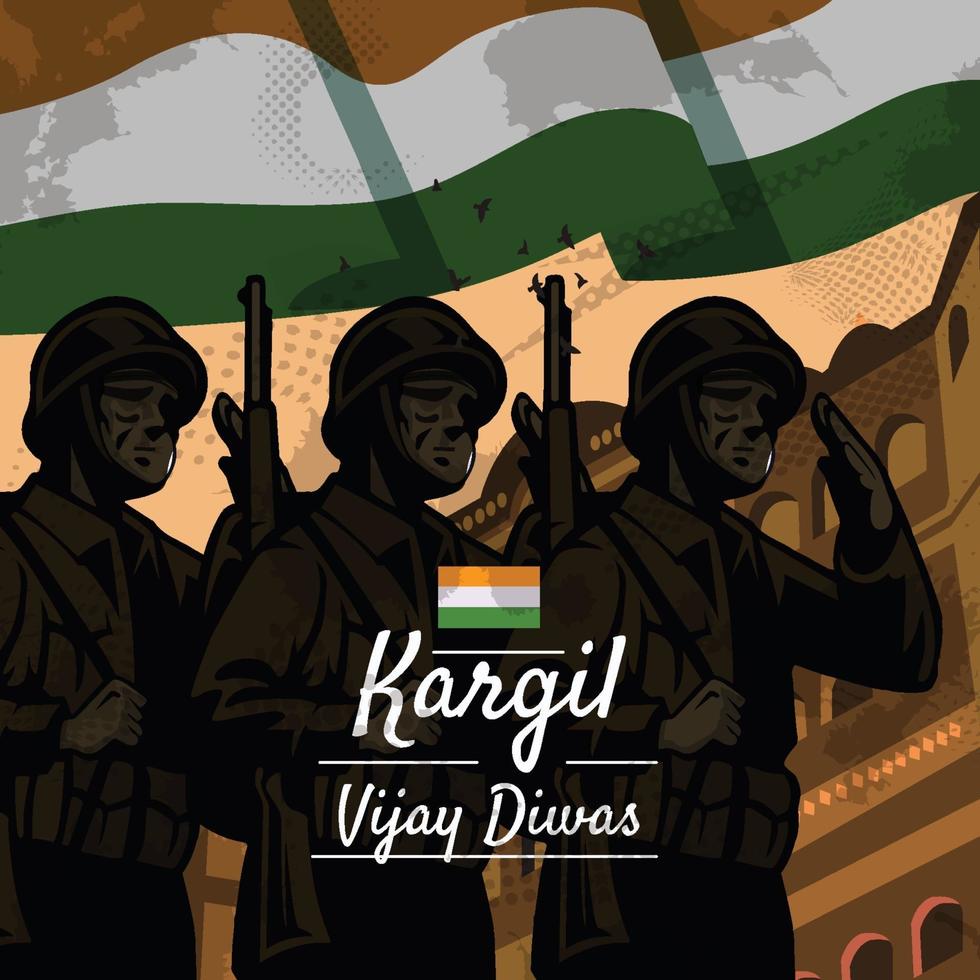 kargil vijay diwas evenement concept vector