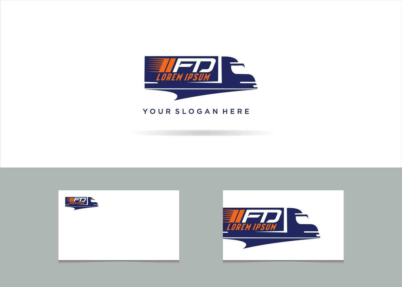 een bedrijf kaart en briefhoofd met de logo voor fd levering vector