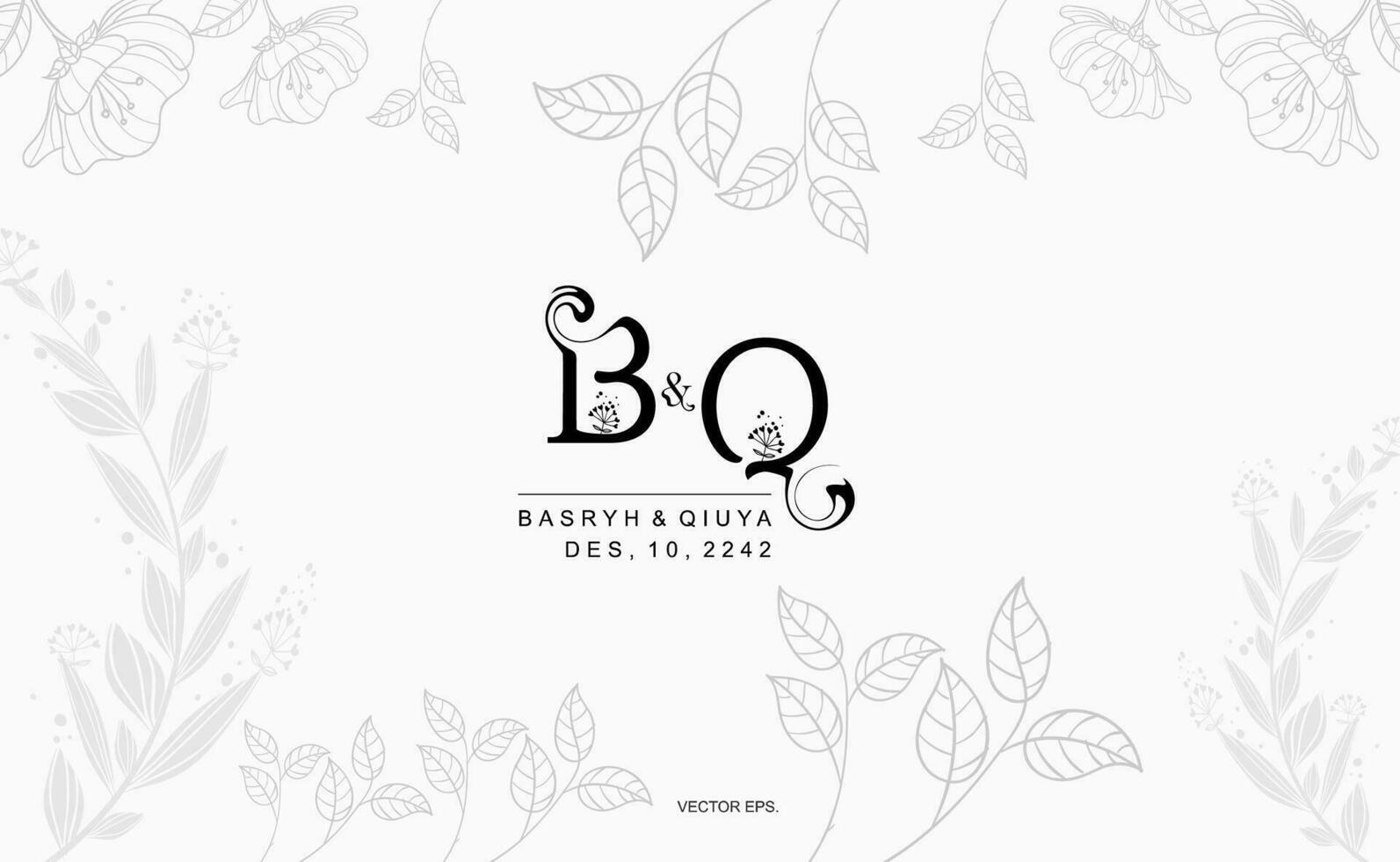 de logo voor b en q bruiloft ontwerp vector
