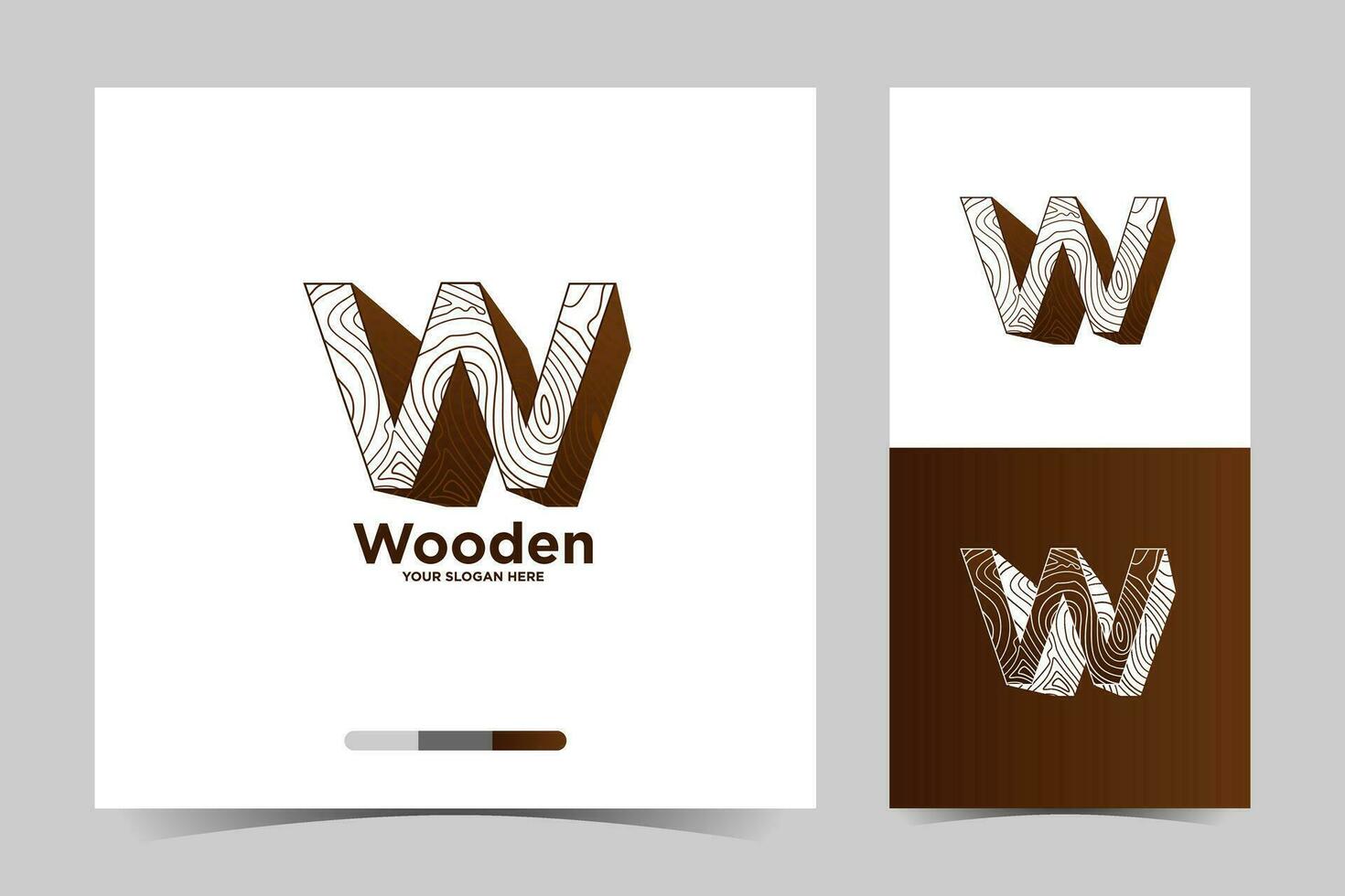houten logo brief w en bedrijf kaart sjabloon vector