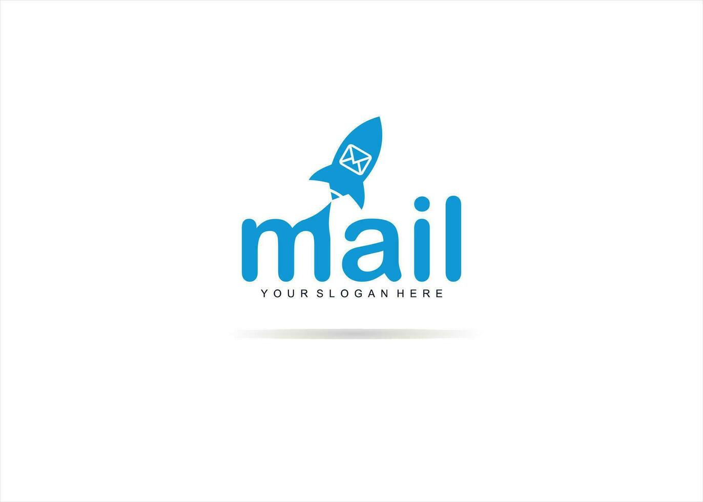 mail logo met een raket schip vector