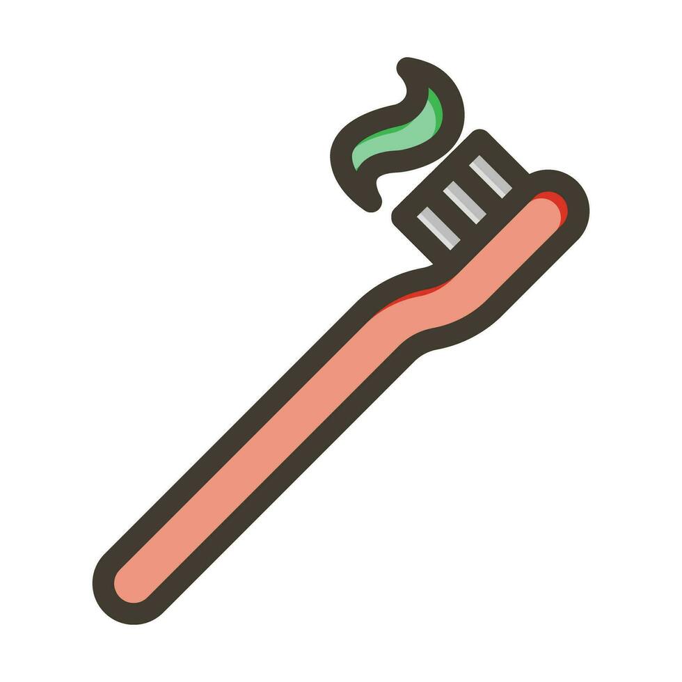 tandenborstel vector dik lijn gevulde kleuren icoon voor persoonlijk en reclame gebruiken.