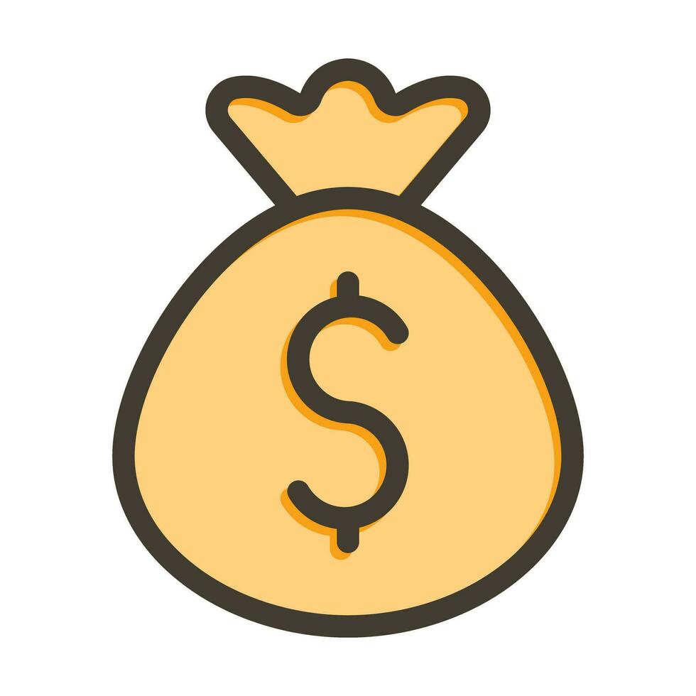 geld zak vector dik lijn gevulde kleuren icoon voor persoonlijk en reclame gebruiken.