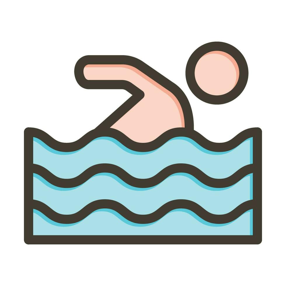zwemmen vector dik lijn gevulde kleuren icoon voor persoonlijk en reclame gebruiken.