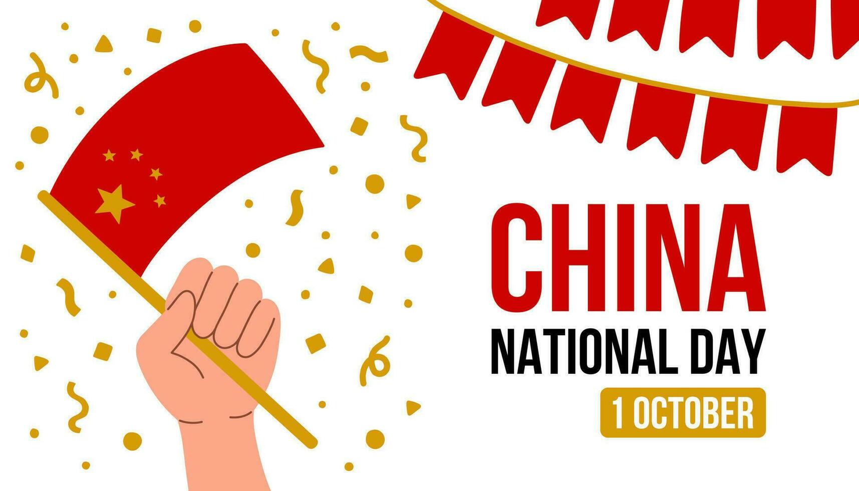 porselein nationaal dag banier vector illustratie. vlag van China achtergrond. vector illustratie