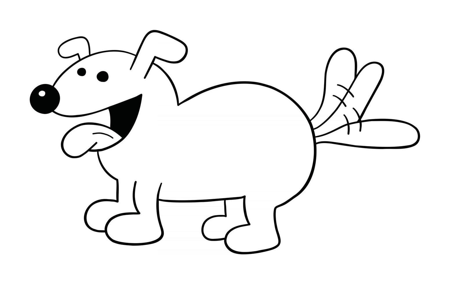 cartoon hond is blij en kwispelt met zijn staart vectorillustratie vector